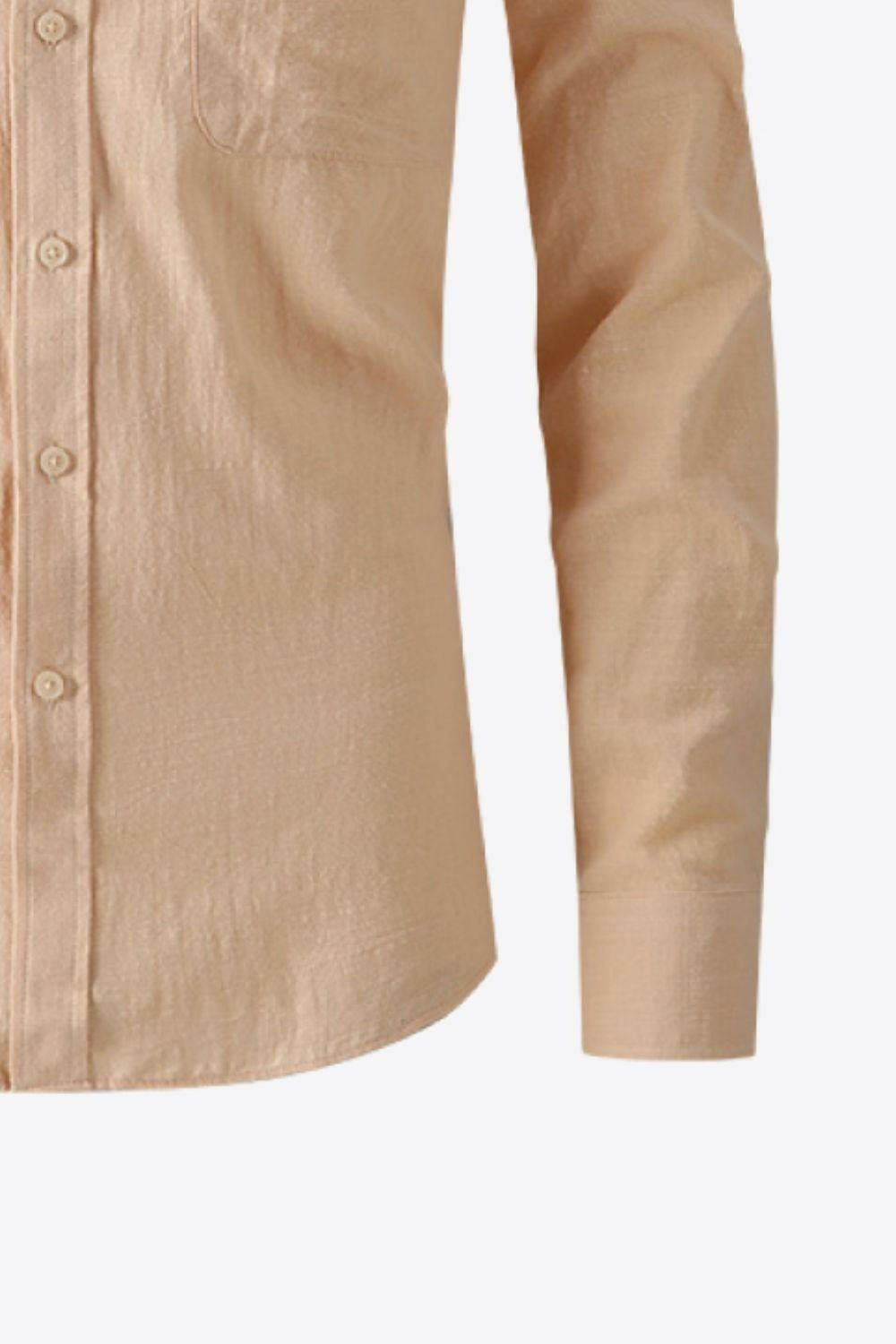 Buttoned Long-Sleeve Collared Shirt 