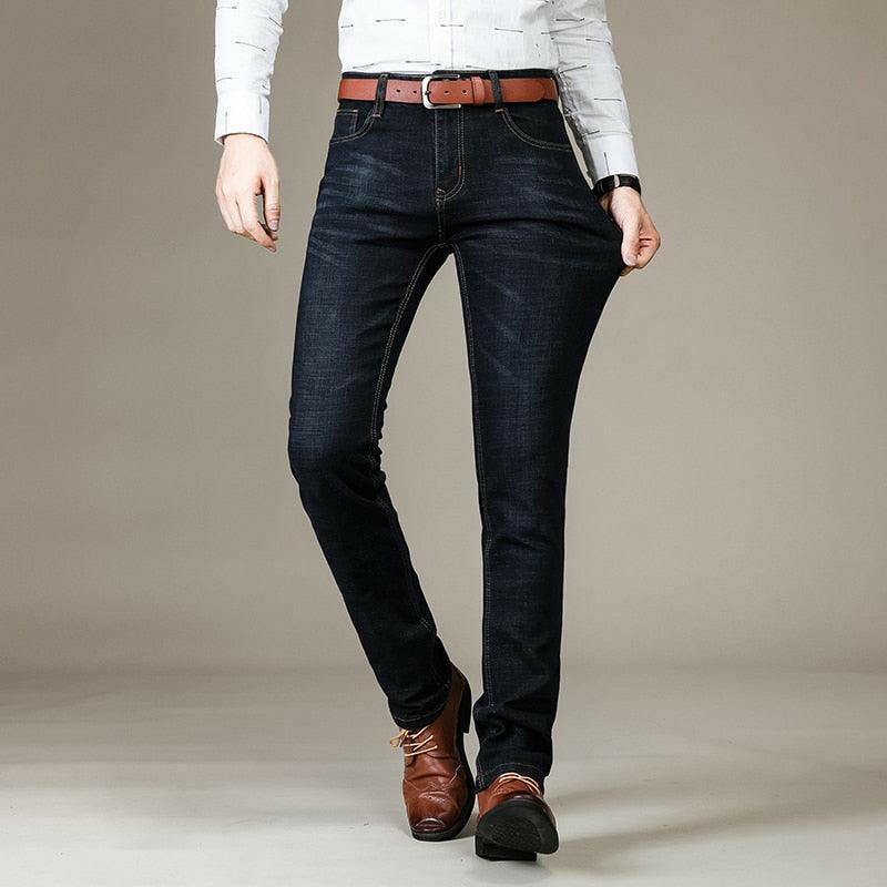 Men's Casual Straight-legged Stretch Jeans 