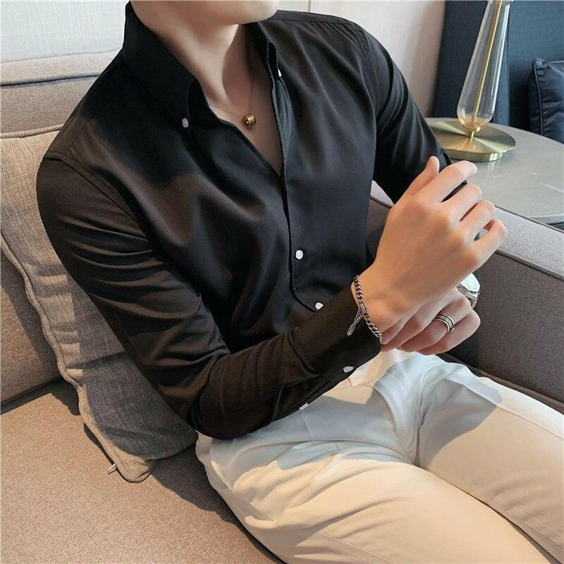 Italian V-neck Men Short Sleeve Shirt 