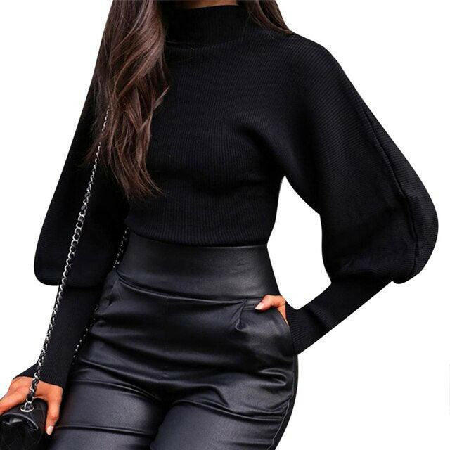 Fall Long Puff Sleeve Knitted Sweater | On sale |