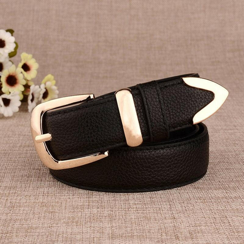 Genuine Leather Gold Buckle Belt | On sale | Genuine Leather