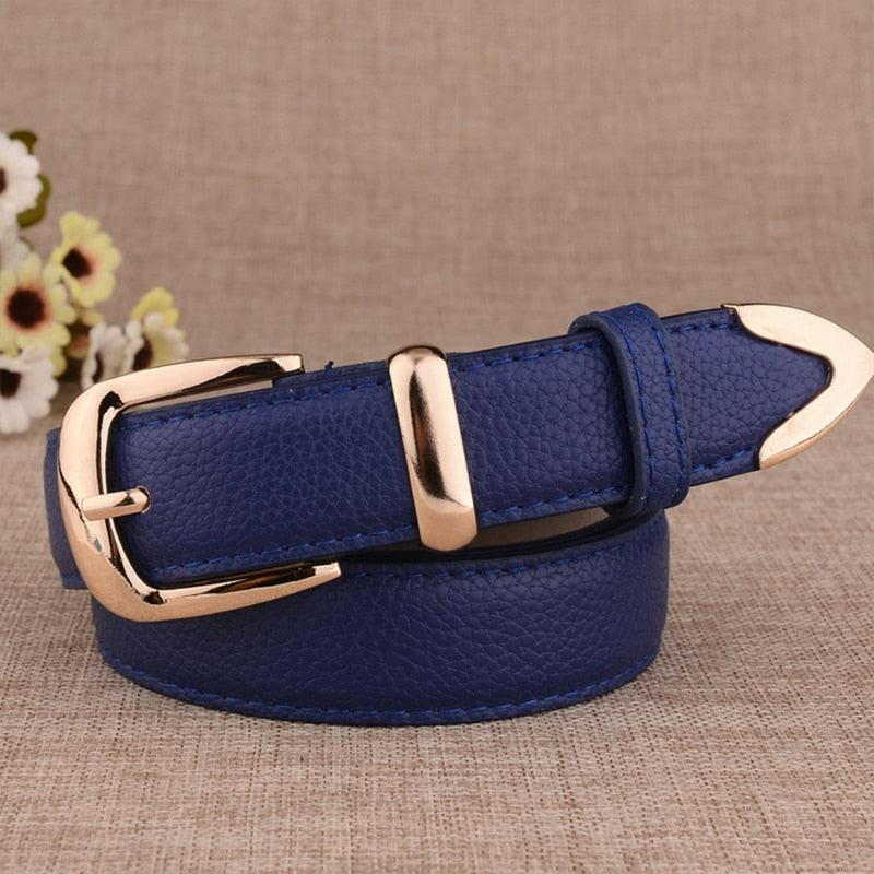 Genuine Leather Gold Buckle Belt | On sale | Genuine Leather