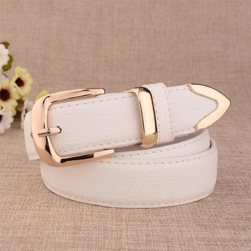 Genuine Leather Gold Buckle Belt | On sale | Genuine Leather