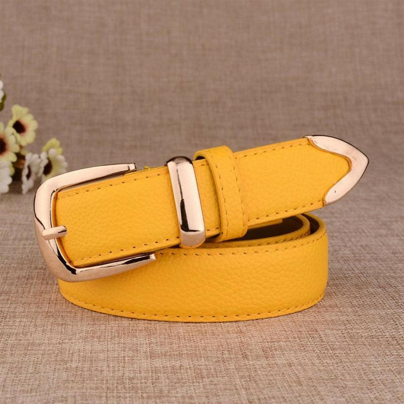 Genuine Leather Gold Buckle Belt | On sale | Genuine Leather