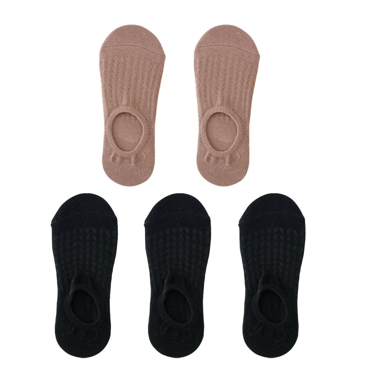 Women's Thin Mesh Invisible Boat Socks (5 pairs) 